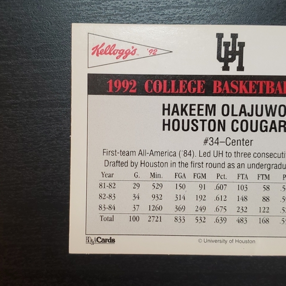 1992 Kellogg's #11 Hakeem Olajuwon (NM)!! - Picture 5 of 6